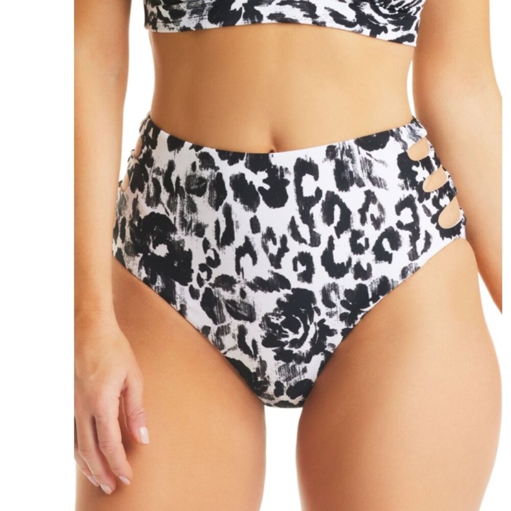 Womens Cut-Out Printed Swim Bottom Separates